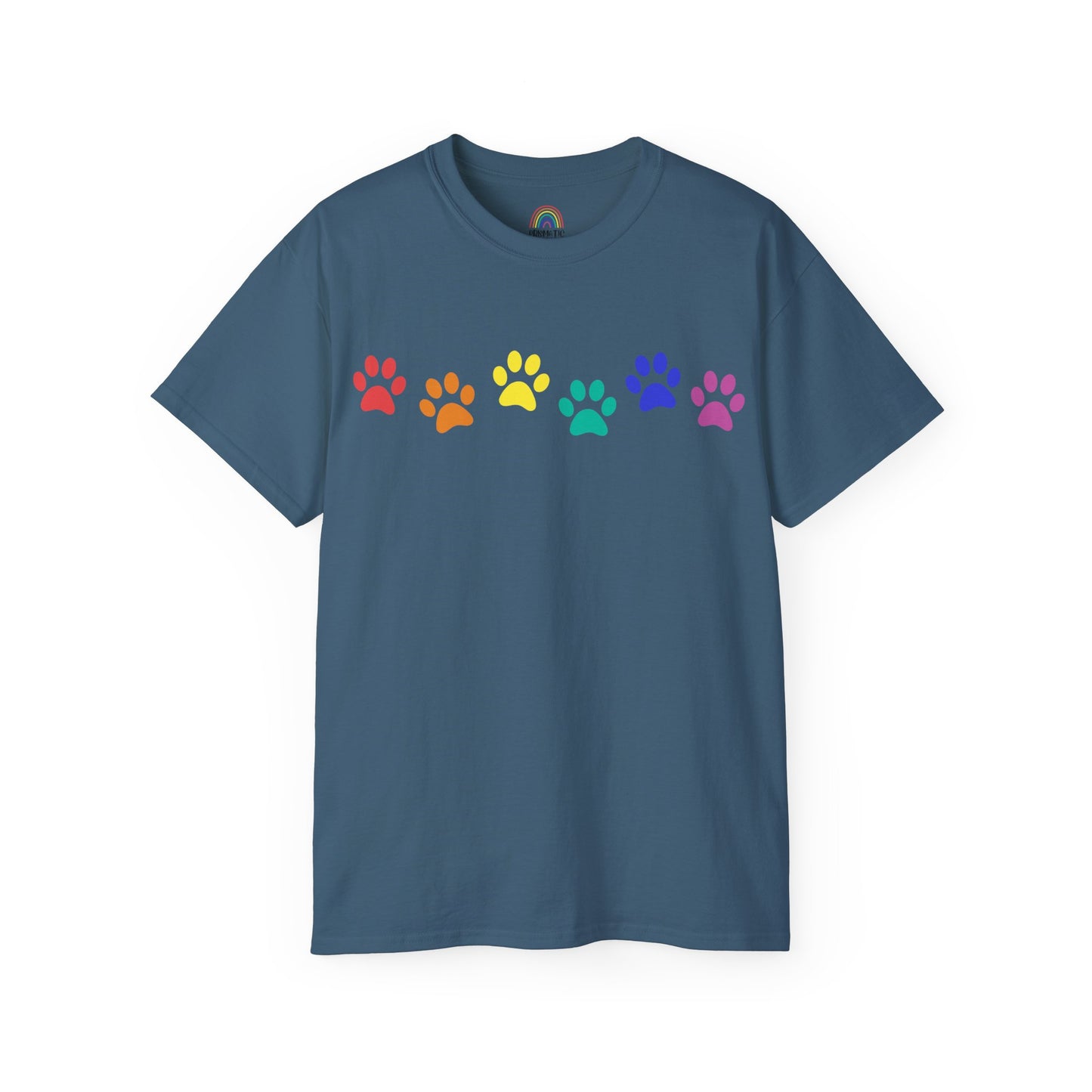 Rainbow Paw Prints Unisex Ultra Cotton Tee