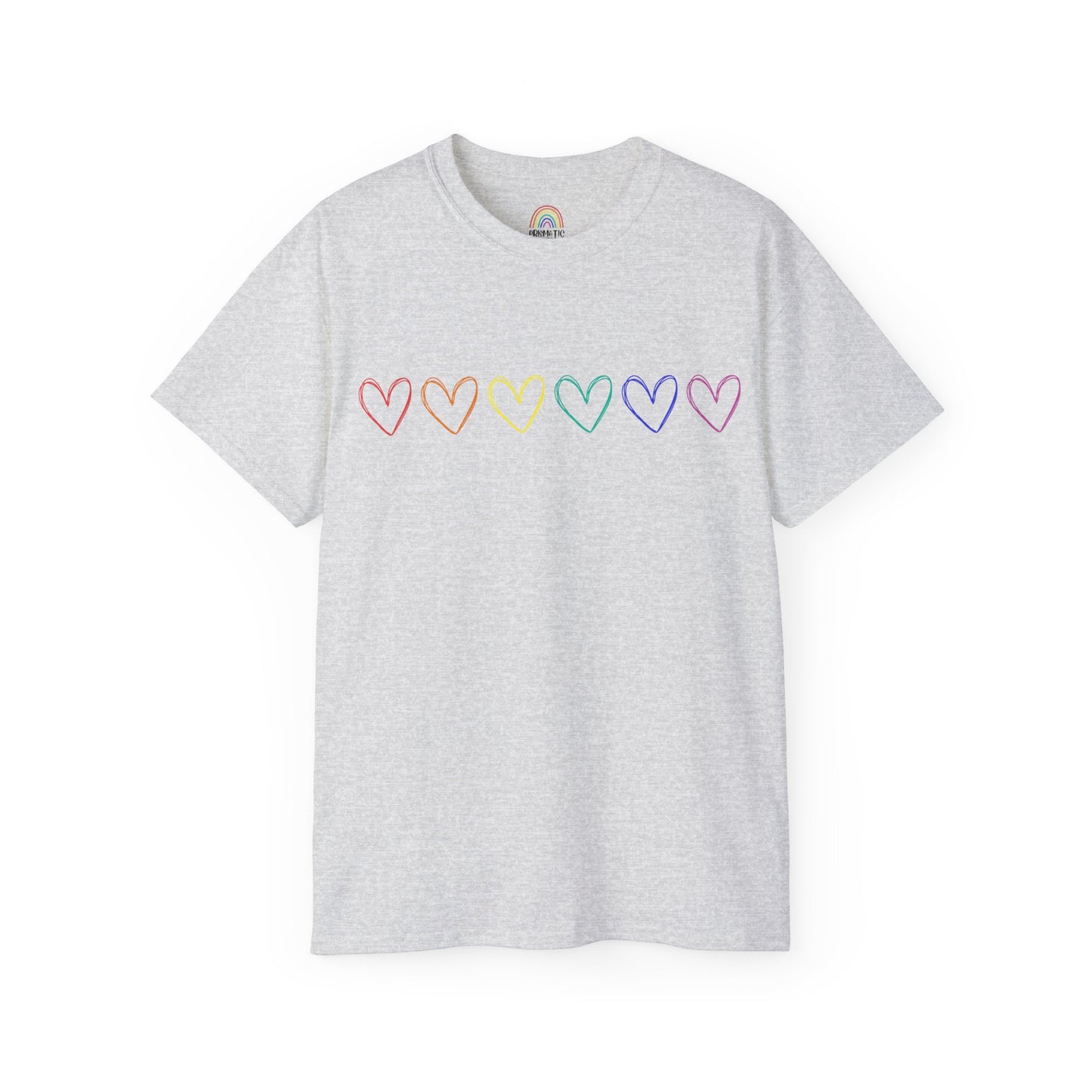 Rainbow Hearts Unisex Ultra Cotton Tee
