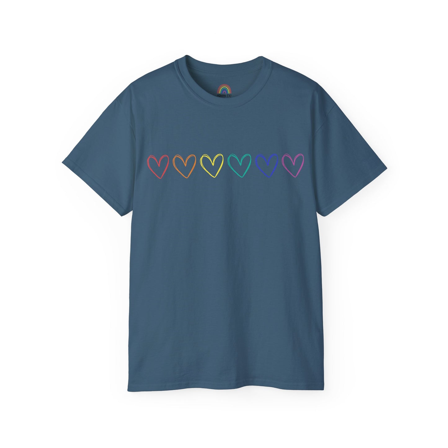 Rainbow Hearts Unisex Ultra Cotton Tee