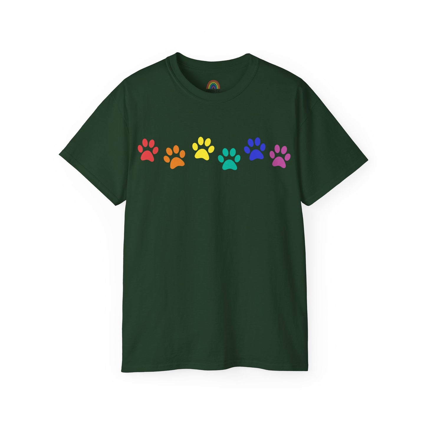 Rainbow Paw Prints Unisex Ultra Cotton Tee