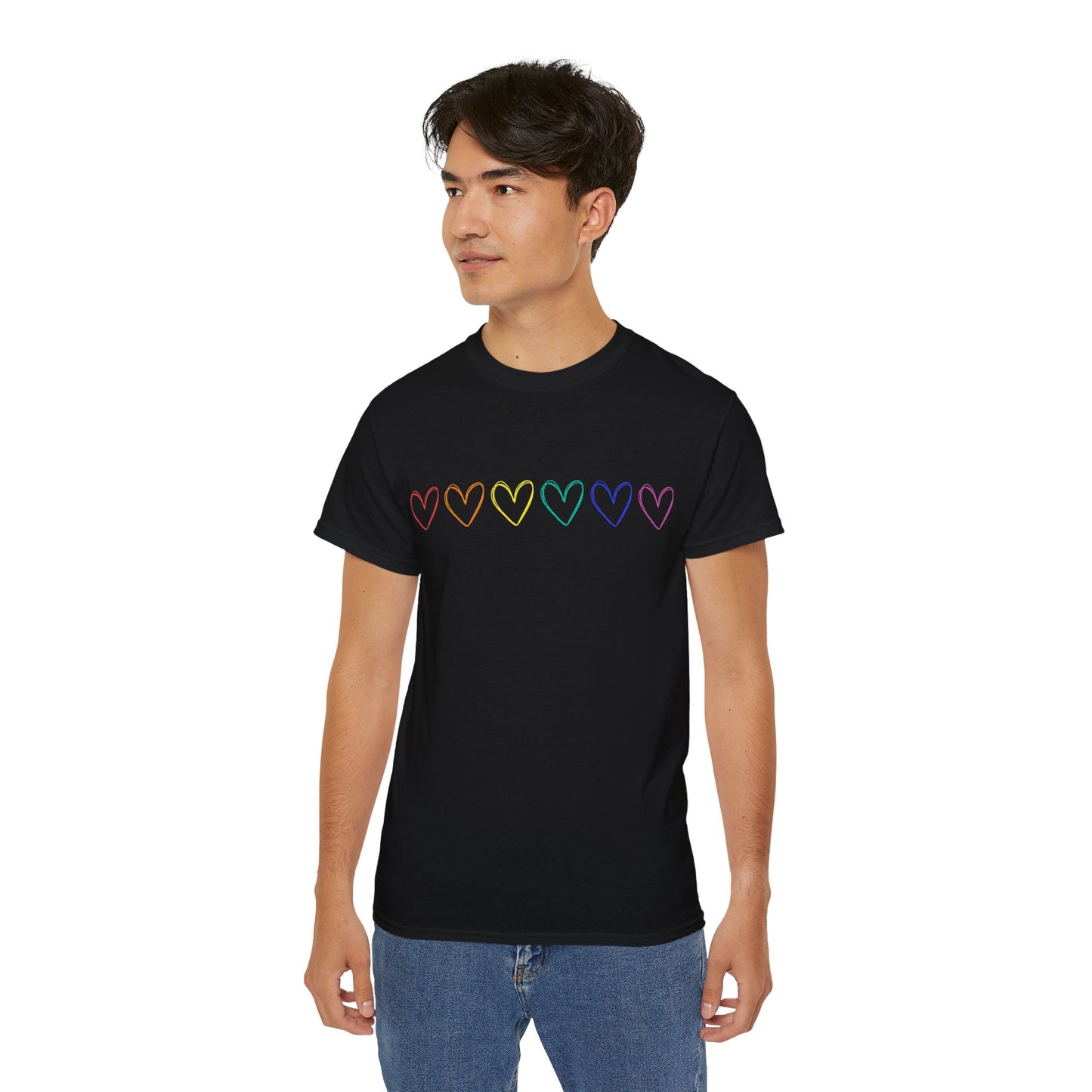 Rainbow Hearts Unisex Ultra Cotton Tee