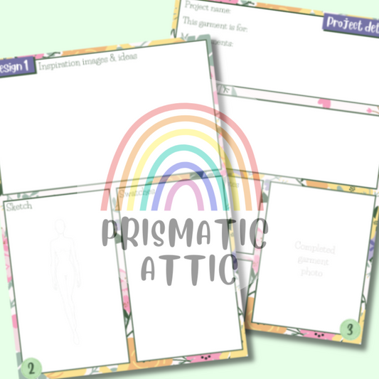 Digital Download - Creative Sewing Design Journal 'Fancy Floral'