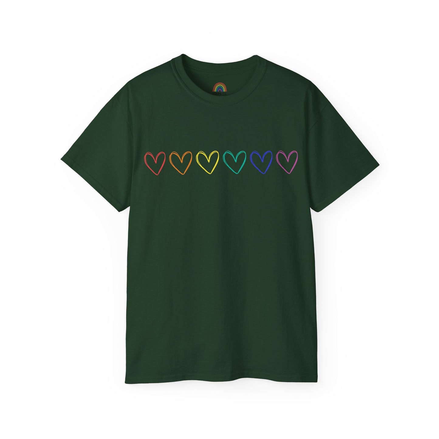 Rainbow Hearts Unisex Ultra Cotton Tee