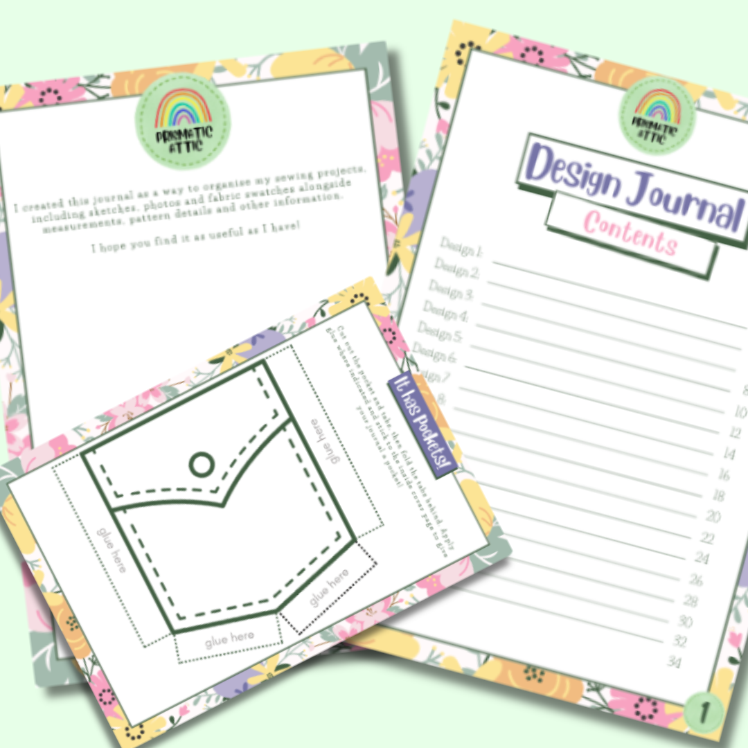 Digital Download - Creative Sewing Design Journal 'Fancy Floral'