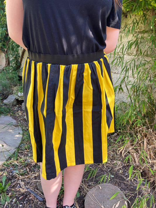 Black & Yellow Striped Skirt