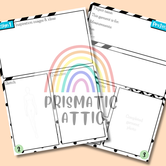 Digital Download - Creative Sewing Design Journal 'Mostly Monochrome'