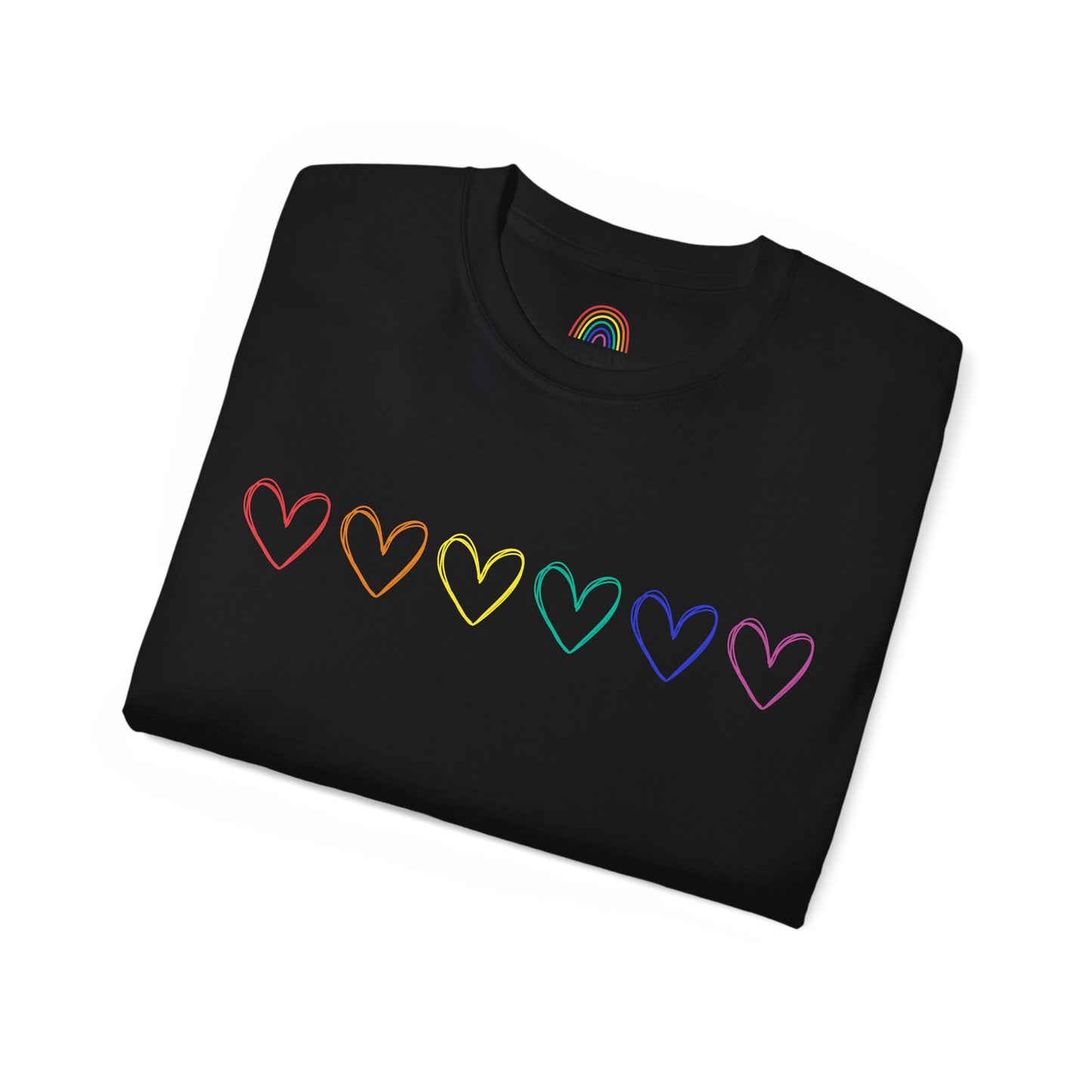 Rainbow Hearts Unisex Ultra Cotton Tee