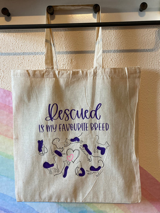Rescued is my Favourite Breed Tote Bag
